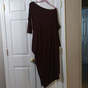 Chris Gramer maroon multiway drape dress One size NWT